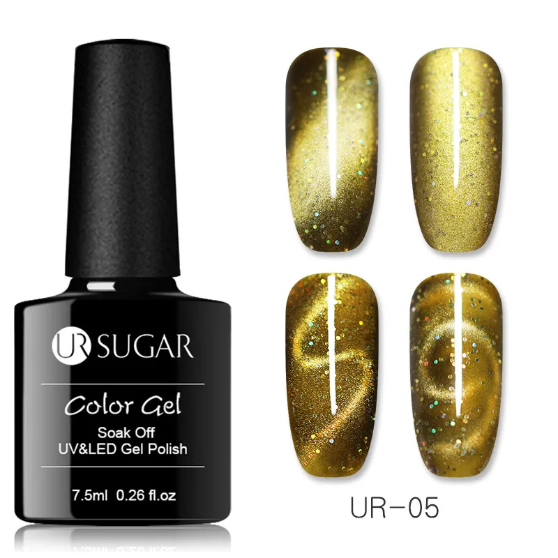laser magic box5 Ur Sugar 7,5 мл глаз хамелеона кота гель лак для ногтей замочить от УФ светодиодный 3D магнитный гель лак лазерный градиентный эффект лак для ногтей - Цвет: laser magic box5