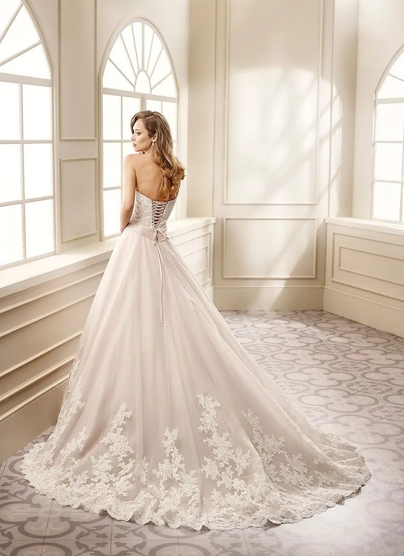 Акции Новый Элегантный Белый Кот Кружева Свадебное Платье Тюль Бальное платье