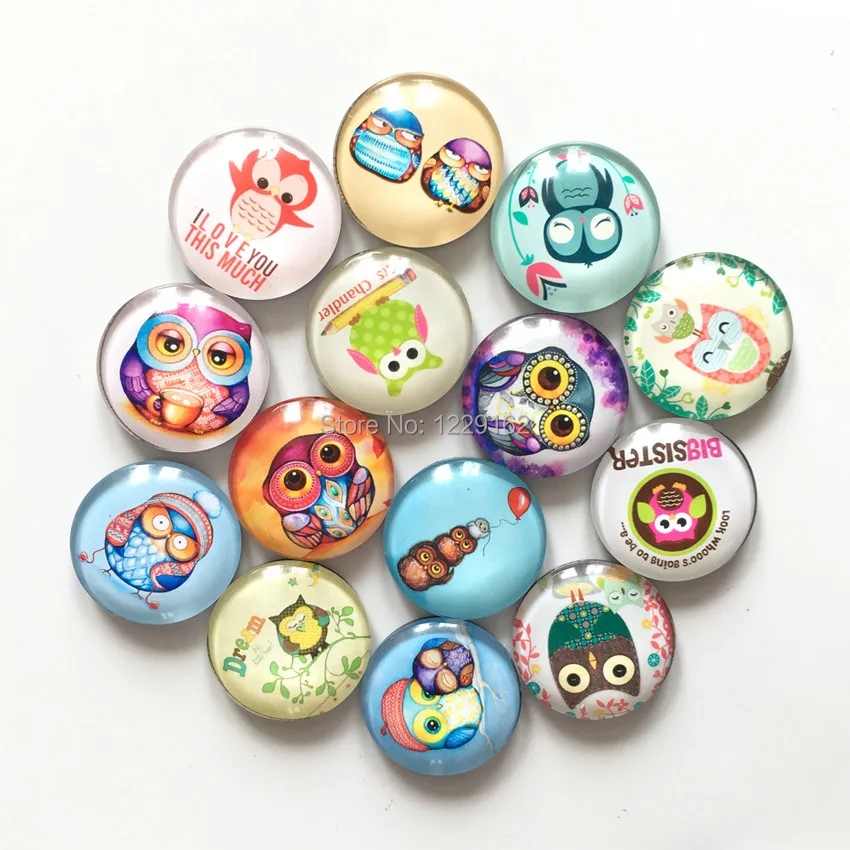 Бесплатная доставка (12 шт./лот) милая сова Хрустальное стекло магнит на