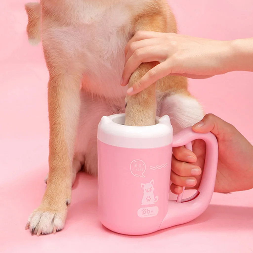 Trsnser Pet Dog Foot Cleaning Cup Paw Brush Pink Portable Clean Tool Washing ABS Washer Outdoors 19Mer27 P35 | Дом и сад