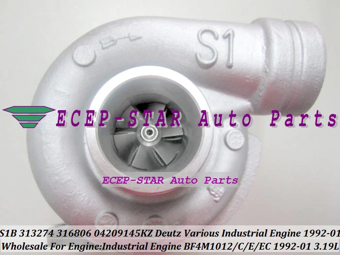 S1B 313274 316806 04209145KZ 4198470KZ 4198477KZ Турбокомпрессор для промышленного двигателя Deutz 1992-01