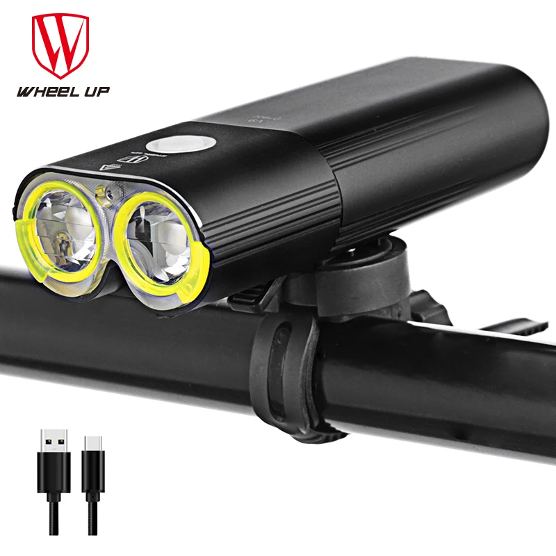 

WHEEL UP Flashlight Rechargeable Cycling Riding Flashlight Bike Accessories Waterproof Bike Headlight MTB Bicycle Front Lamp