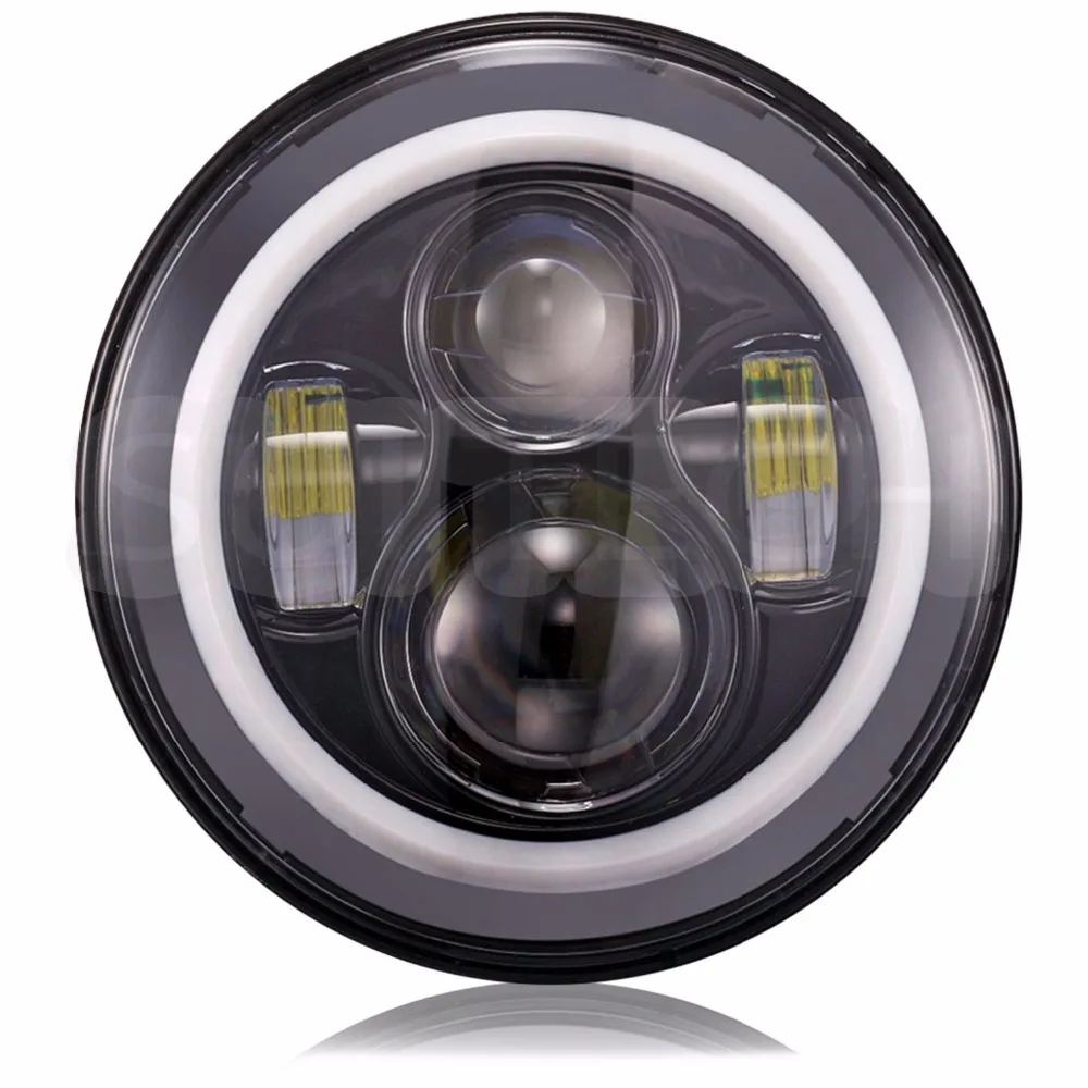 7 &quotдюймовый светодиодный фары для автомобиля Ангельские Глазки DRL ходовые огни