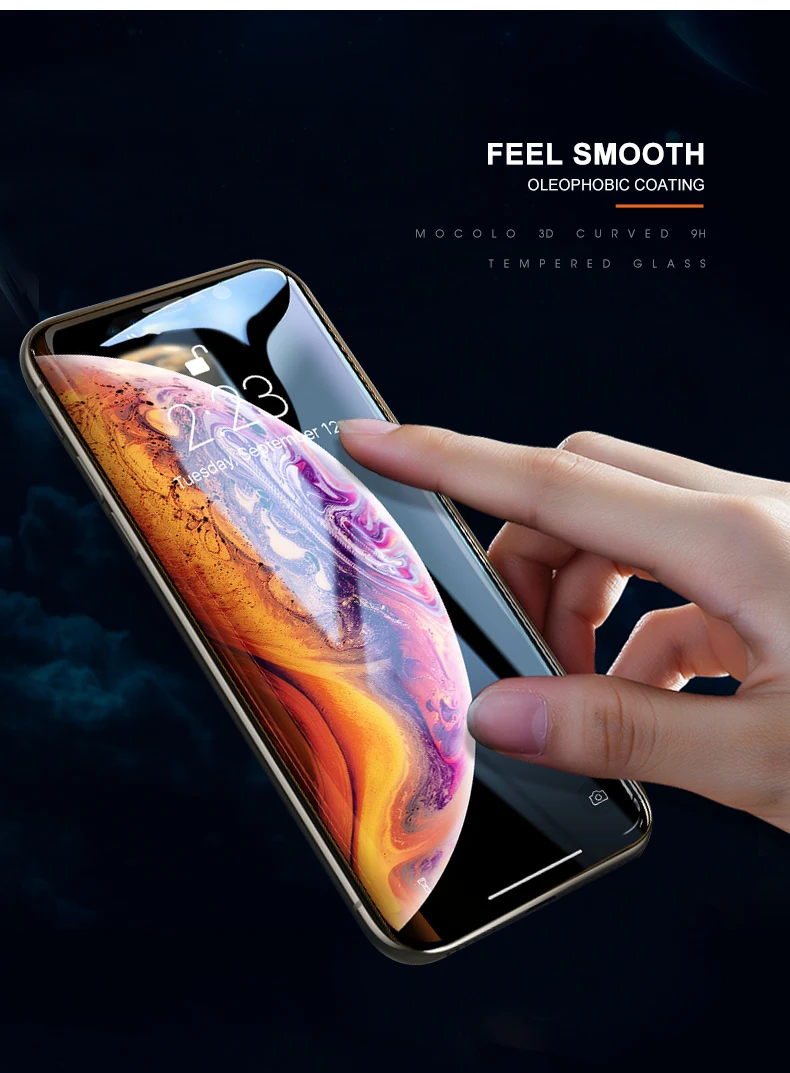 Mocolo 3D Анти-пыль 0,26 мм Полное покрытие экрана 9H протектор экрана для iPhone XS Max закаленное стекло для iPhone XS XR стеклянная пленка