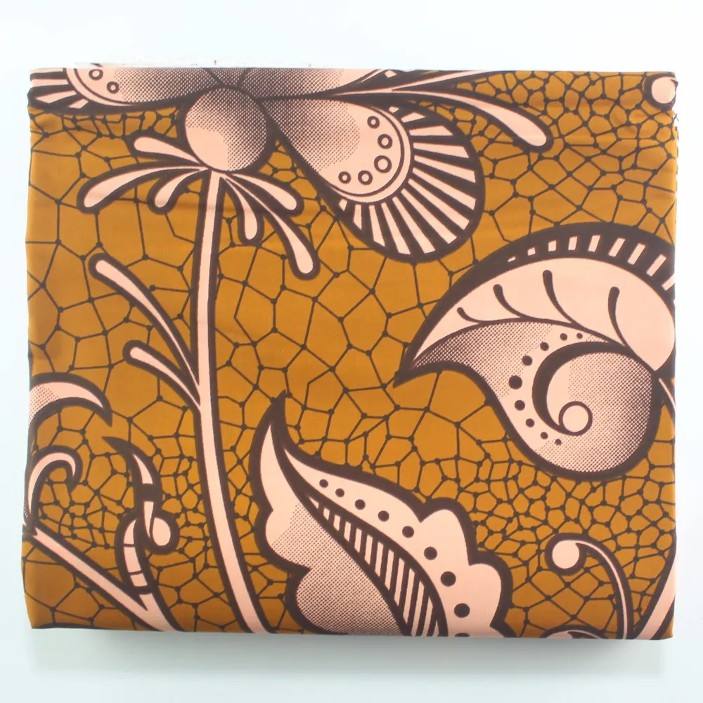New Yellow Pattern African Cotton Fabric Ankara Printed Material Wholesale Retail Wax Print | Аксессуары для одежды