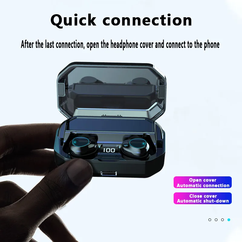 BZR оригинальные TWS 5 0 Bluetooth наушники 6D стерео беспроводные с двойным микрофоном