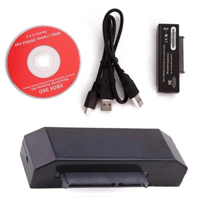USB жесткий диск передачи данных кабель HDD шнур Комплект для Xbox 360 Slim к ПК черный| |