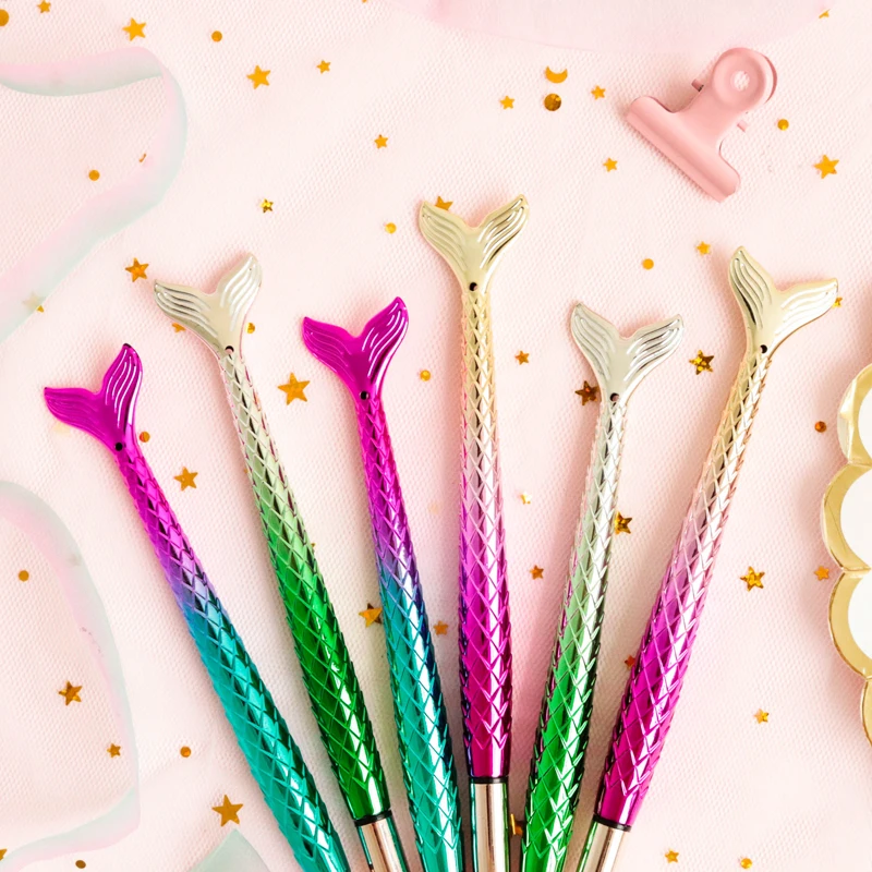 36 pcs/lot Gradient Mermaid gel pen Colorful 0.5 mm black Neutral Pens For Girls Gift School Office writing Supplies | Канцтовары для