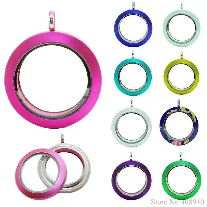diylocket 30mm Round twist living locket Colourful floating charm (chains included for free) LSFL025 | Украшения и аксессуары