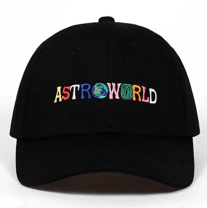 Черный Кепка для папы, бейсболка Трэвиса Скотта Astroworld, хлопковая бейсболка, бейсболка ASTROWORLD для мужчин и женщин, хип-хоп кепка Garros - Цвет: Черный