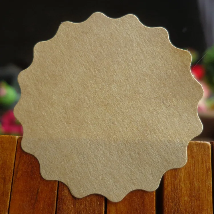 

120Pcs Adhesive Flower Edge Blank Empty Handmade Cake Packaging Sealing Label Kraft Sticker Baking DIY Gift Box Stickers M1190