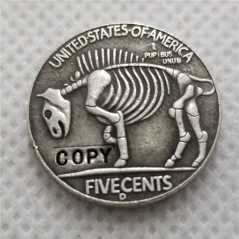 Hobo Coin_Type # 46_1938 D никелевая монета с гравировкой в виде американского бисона из
