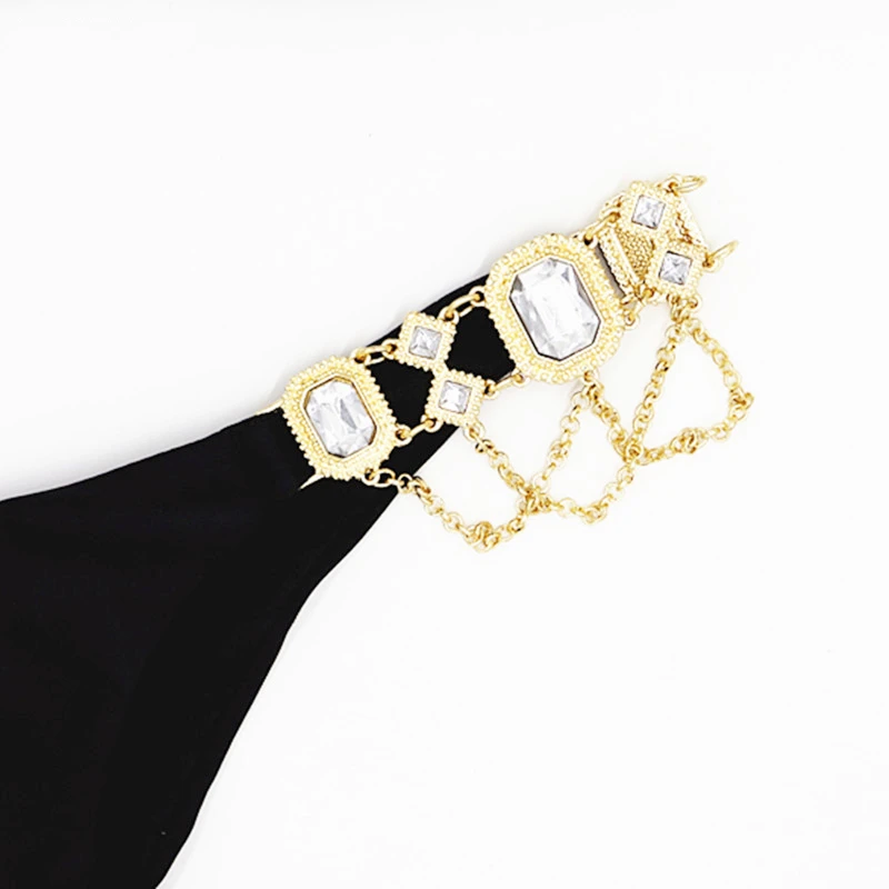 Женский купальник Бикини на бретельках с кристаллами треугольный сексуальный