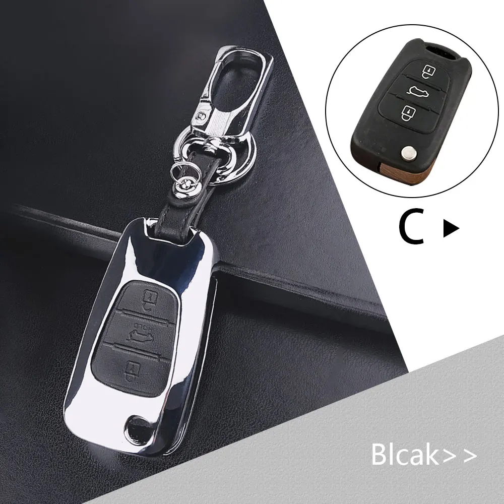 Style C black Автомобильный ключ дистанционного управления чехол для Kia Ceed Rio 3 Sportage Cerato Rio 4 Picanto Sorento K3 K5 KX5 Soul Key защитный чехол - Название цвета: Style C black