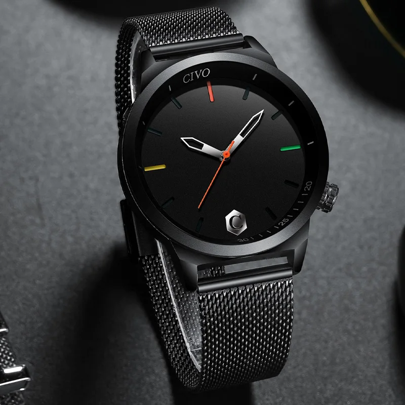 Часы наручные CIVO Мужские Аналоговые спортивные армейские в стиле милитари