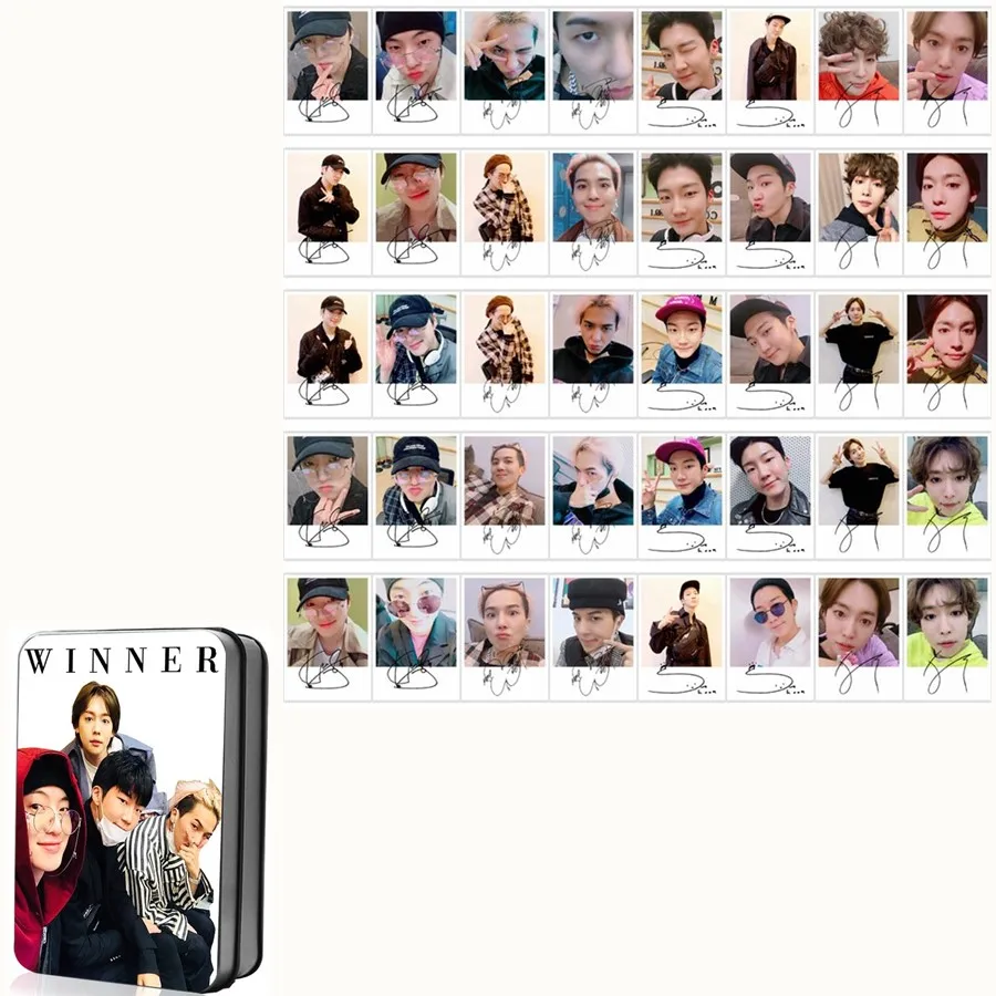 Type A Kpop WINNER Polaroid Lomo фото карта альбом коллективный HD Фотокарта плакат с металлической коробкой 40 шт - Цвет: Type A