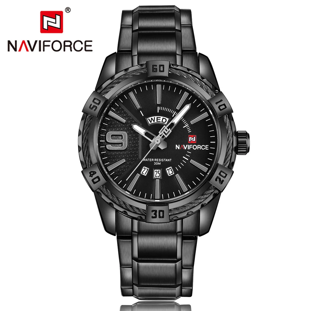 2017 NAVIFORCE Брендовые мужские модные повседневные спортивные часы 3D Циферблат
