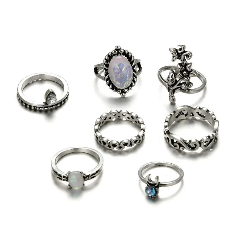 7 шт./лот Льда и Огня горный хрусталь кольцо наборы для ухода за кожей Для женщин