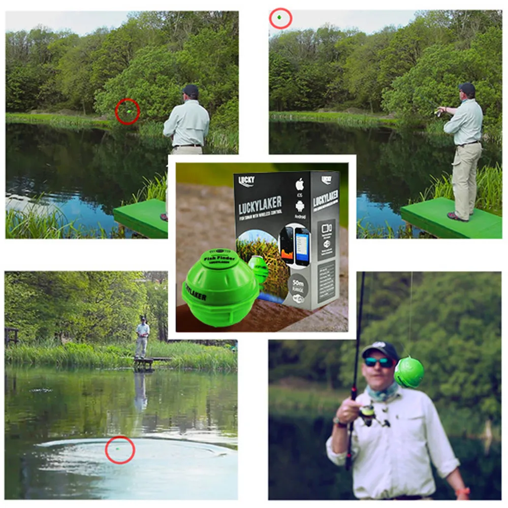 FF-916 беспроводной 50 м Wi Fi Sonar IPHONE IPAD IOS Android FishFinder 45 перезаряжаемые литиевый