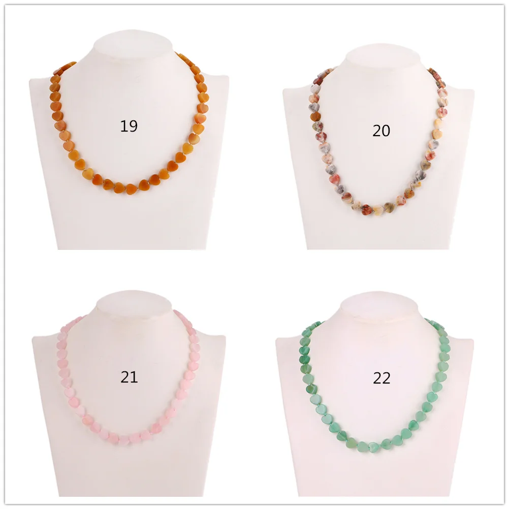 Женское Ожерелье в форме сердца из натурального розового кварца романтичное