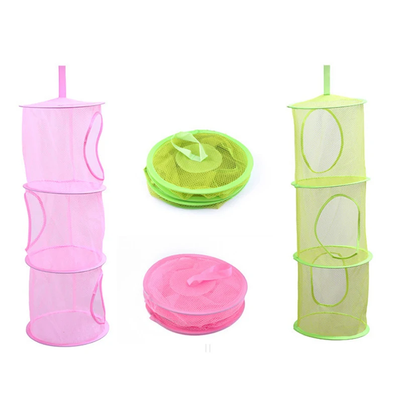 

Hanging Storage Mesh Bag Kitchen Bathroom Dirty Clothes Laundry Bag Foldable Hanging Rack for Toys Socks Underwears Wash Bags