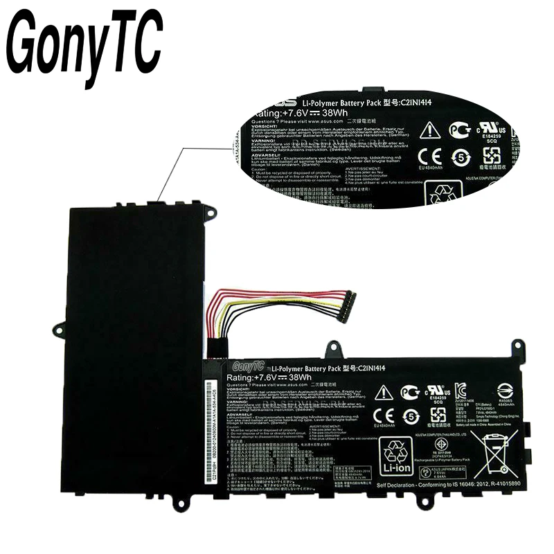 GONYTC 7,6 V 38Wh C21N1414 аккумулятор для ноутбука ASUS EeeBook X205T X205TA X205TA-BING-FD015B 11," литий-полимерный аккумулятор