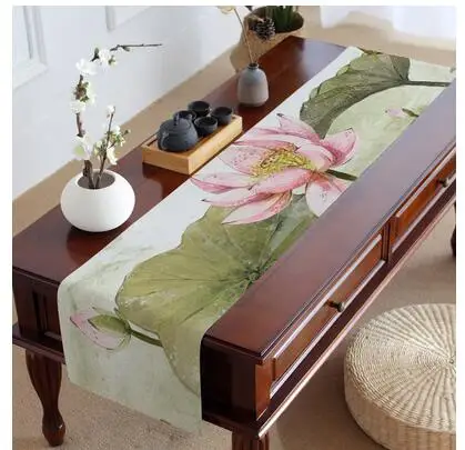 

Скатерть хлопковая в китайском стиле, Классическая винтажная скатерть для стола с цветком лотоса, в китайском стиле, чайный столик, журналь...