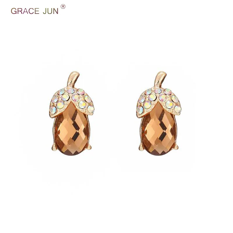 Бренд Grace Jun 2018 Новое прибытие горный хрусталь кристалл милые баклажаны форма