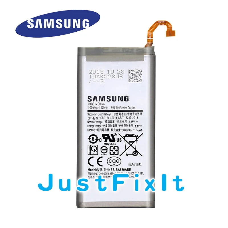 Для samsung Galaxy A8 2018 A530 SM A530F сменная батарея реальная емкость 3000 мАч EB
