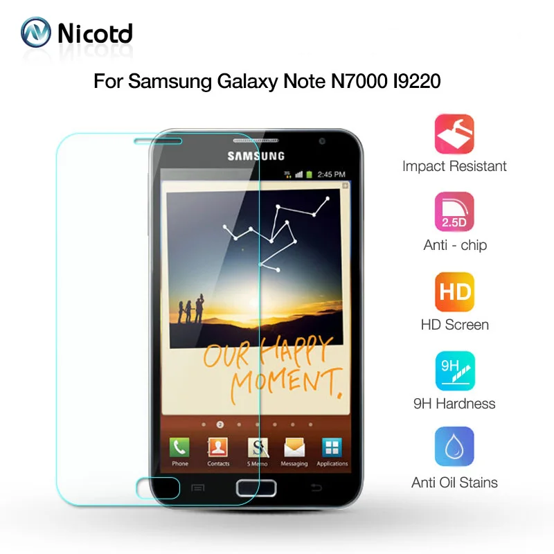 Закаленное стекло-пленка для Samsung Galaxy Note N7000 I9220 закаленное защитное стекло GT-N7000 5 3