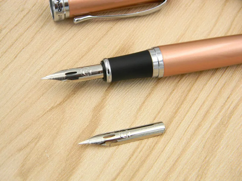 JINHAO Роза Золотой подарок каллиграфия практика кончик круга 750 zb G перо фонтан медная ручка