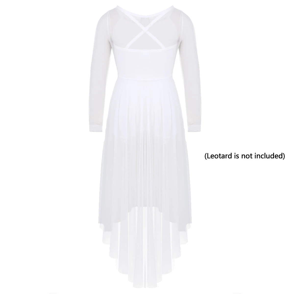 FEESHOW Girls Ballet Dance Dress Black Long Sleeves Mesh Irregular Wear Tutu Children Performance Costume | Детская одежда и обувь