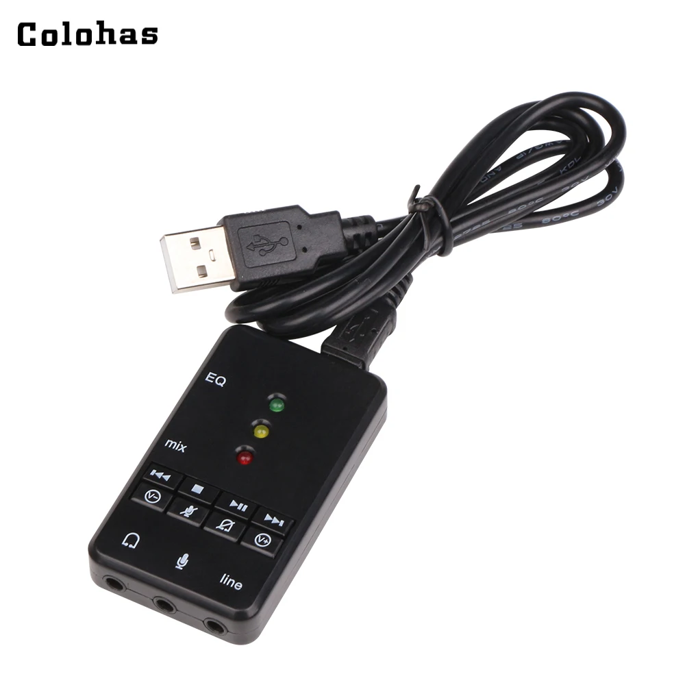 Colohas внешняя звуковая карта USB 2 0 Виртуальная 7 1 CH 3D стерео аудио звук конвертер с
