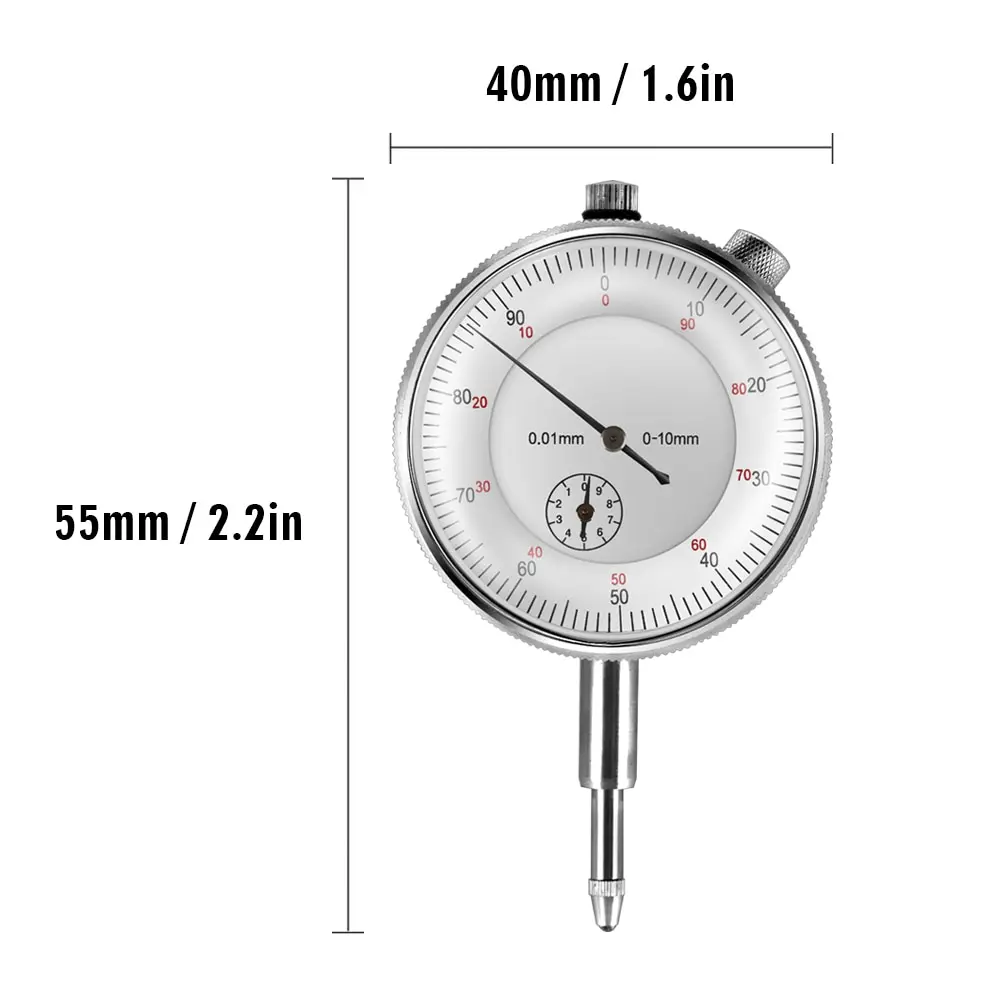 Dial Indicator 0-10mm 0.01mm Accuracy Measurement Instrument Gauge Micrometer Precision Tools Portable Test |