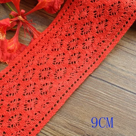 9cm 1yard 2 ярда мульти размер розовый вышивка кружева отделка ленты DIY одежды головной убор Свадебная Упаковка ткань материалы - Цвет: 9cm 1yard