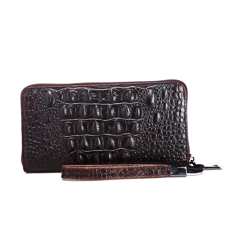Длинные мужские кошельки с головой аллигатора роскошный брендовый клатч из
