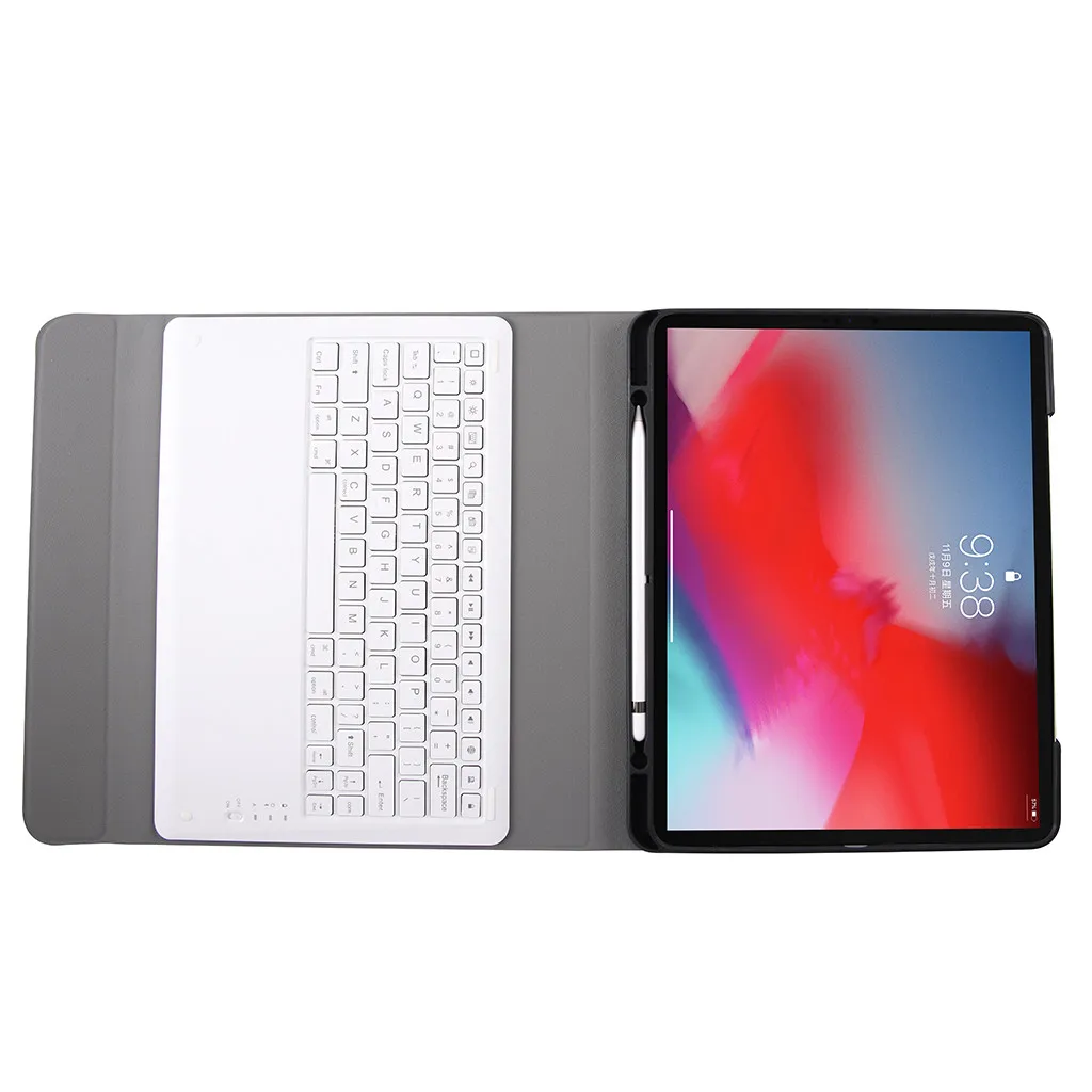 Тонкий чехол для клавиатуры из алюминиевого сплава с подсветкой iPad Pro 12 9 + слот