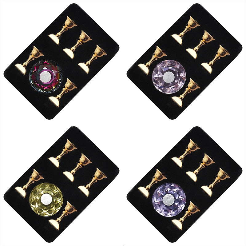 

1pcs Nail Tool for Practice Nail Holder Magic Crystal Jewel Nail Holder High-grade lotus Seat Base with Magnetic