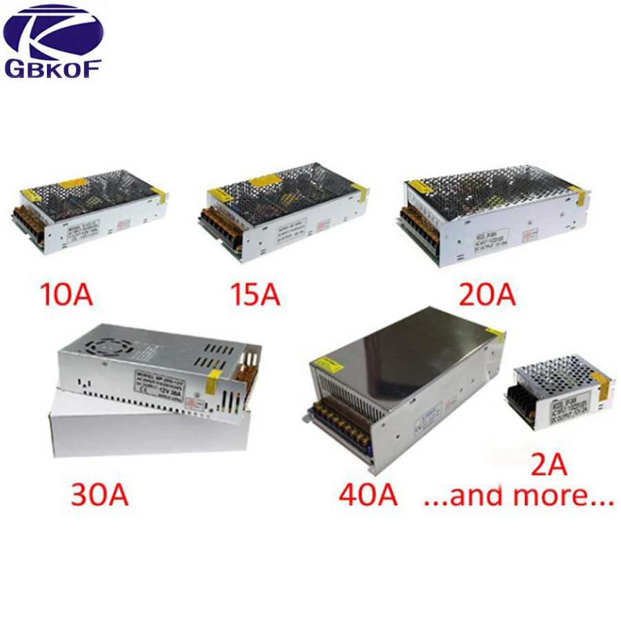 Dc 12 В 1a 2a 3a 5a 6.5a 8.5a 10a 15a 20a 30a светильник светодиодный трансформатор адаптер питания