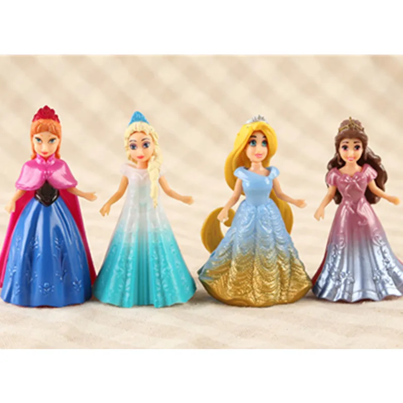 Disney 8 шт./компл. Волшебные клипсы куклы платье Magiclip Статуэтка принцессы