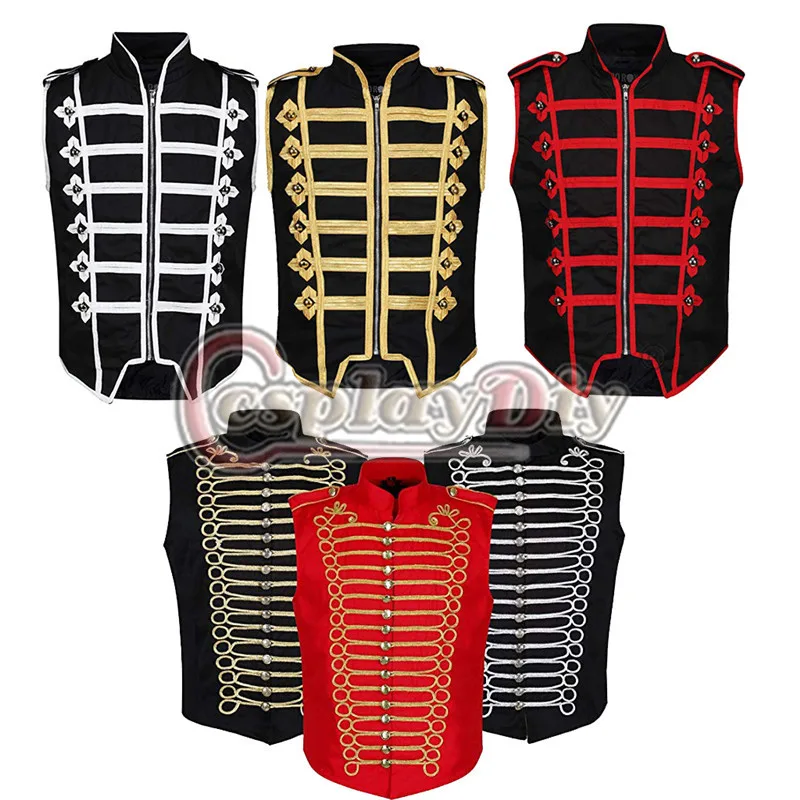 Мужская парадная куртка Cosplaydiy жилет без рукавов в стиле панк и милитари