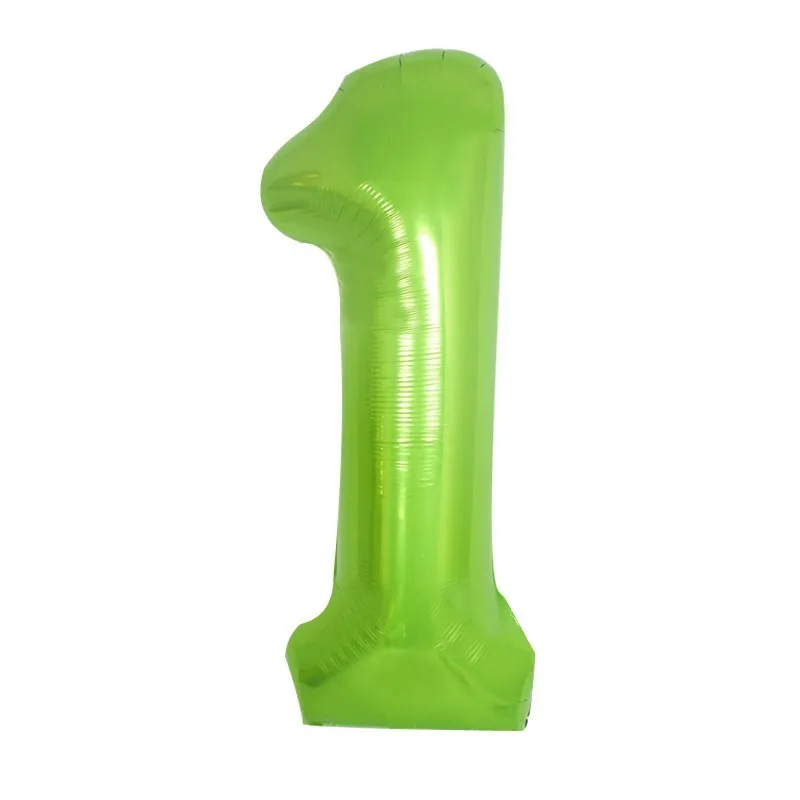 1pc 40inch number 1 1 Набор джунгли вечерние посуда в виде животных зеленый номер воздушные Шары кекс топперы с днем рождения баннер детский душ для вечеринки в стиле сафари поставки - Цвет: 1pc 40inch number 1
