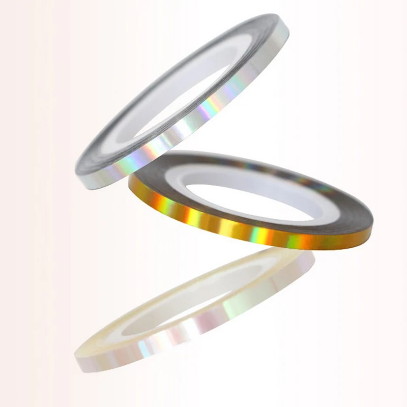 3 шт. голографические рулонные наклейки блестящие лазерные накладки на ногти 3D