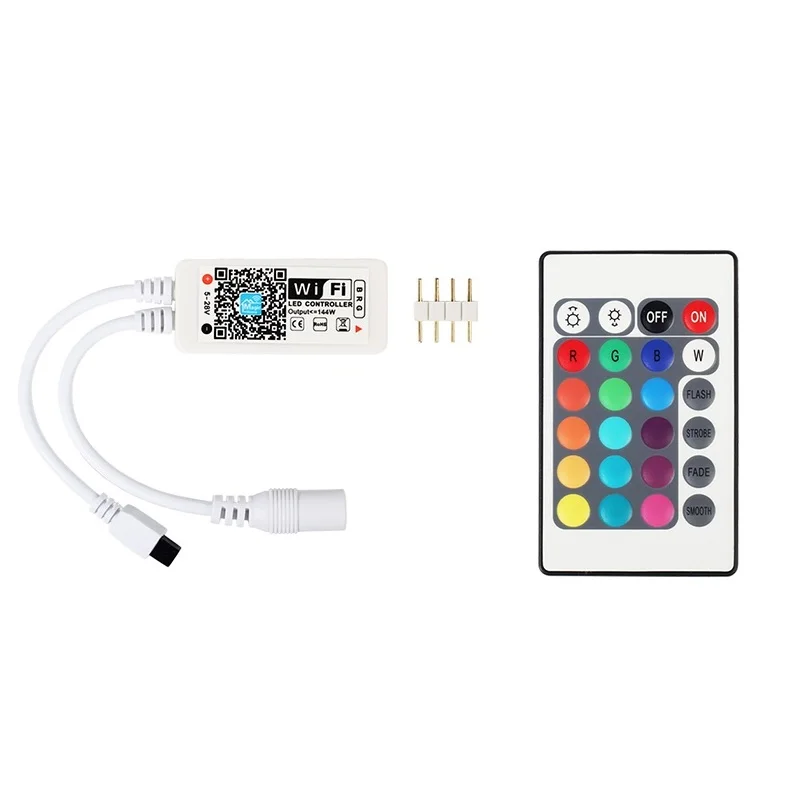 Миниатюрный контроллер RGB / RGBW с Wi Fi 5 В 12 24 постоянного тока iOS Android APP ИК пульт