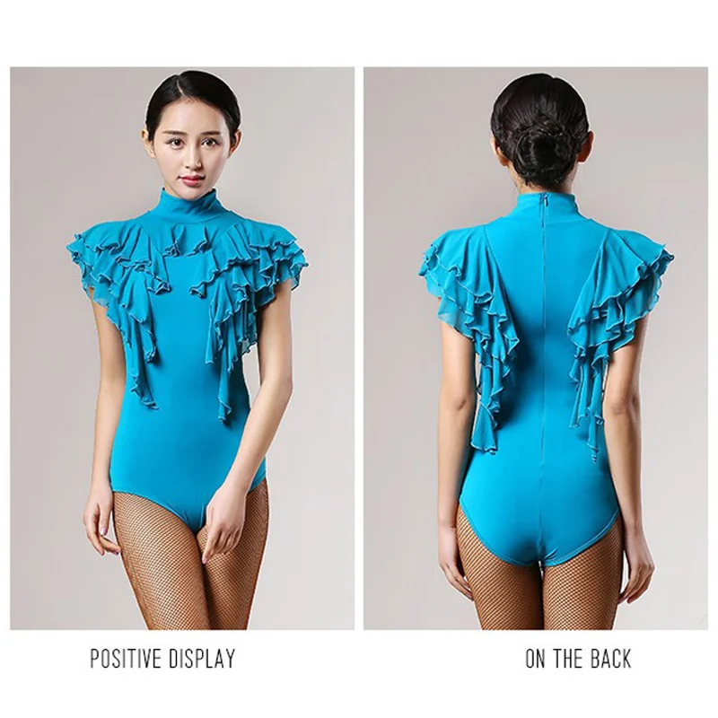 Черный цвет 2 шт. платья для латинских танцев женщин костюмы сальсы сценические