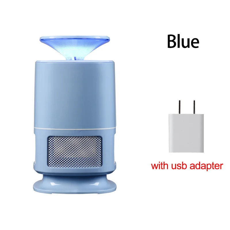 blue with plug Светодиодный светильник от комаров, против вредителей, ловушка для мух, насекомых, лампа от насекомых, Zapper, USB, электрический, отпугивающий насекомых, УФ, ночной Светильник - Цвет: blue with plug