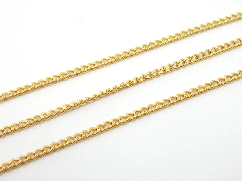 

Gold filled flat chain 1.2*0.8mm Gold cover thin brass chains GC03