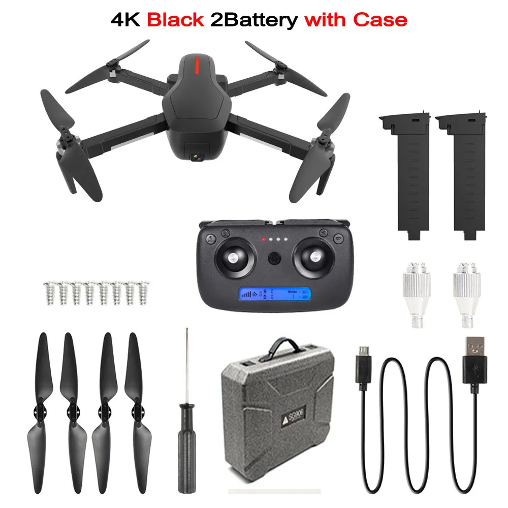 W10 4K 2BAT Case B LAUMOX W10 Дрон gps 5G wifi FPV с камерой 4K HD бесщеточный складной RC Квадрокоптер Дрон Vs ZLRC зверь SG906 CG033 F11 - Цвет: W10 4K 2BAT Case B
