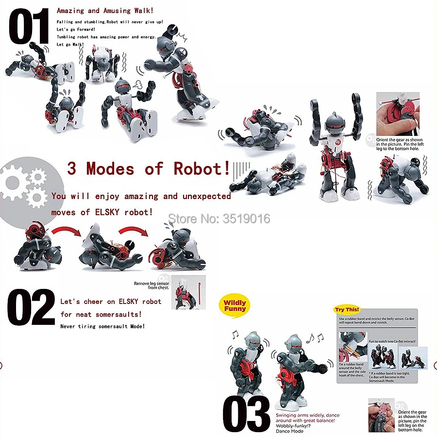 Набор для самостоятельной сборки 3 режима электрическая игрушка робот Обучающий