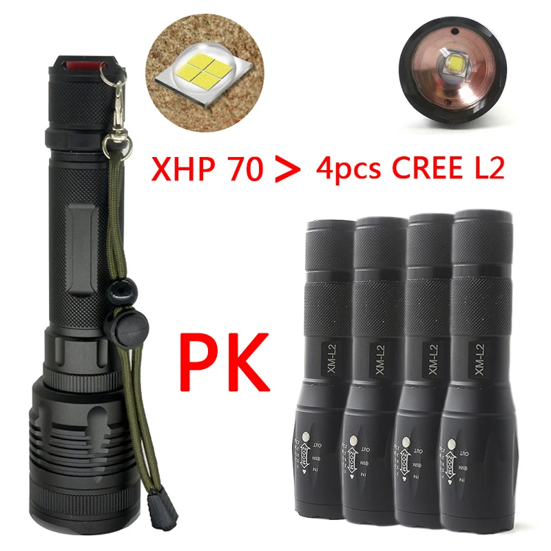 Мощный тактический светодиодный фонарик Z20 Litwod P78 CREE XHP70 линза convoy 32 Вт лампа с
